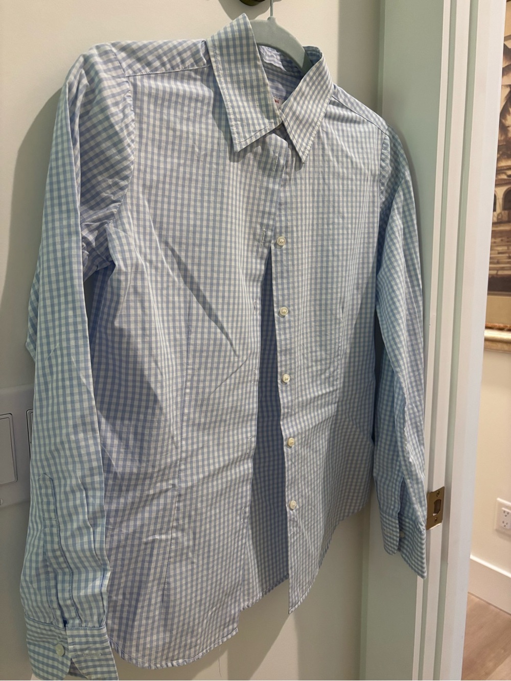 Alberto Biani Light Blue Gingham Dress Shirt - Classic Button-Down